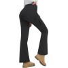 imagebaleaf Womens Thick Fleece Lined Pants Flare Leg Winter Snow Water Resistant Cargo Pockets High Waisted WarmBlack