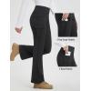 imagebaleaf Womens Thick Fleece Lined Pants Flare Leg Winter Snow Water Resistant Cargo Pockets High Waisted WarmBlack