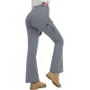 imagebaleaf Womens Thick Fleece Lined Pants Flare Leg Winter Snow Water Resistant Cargo Pockets High Waisted WarmDark Gray