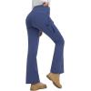 imagebaleaf Womens Thick Fleece Lined Pants Flare Leg Winter Snow Water Resistant Cargo Pockets High Waisted WarmNavy Blue