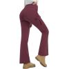 imagebaleaf Womens Thick Fleece Lined Pants Flare Leg Winter Snow Water Resistant Cargo Pockets High Waisted WarmWine Red