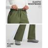 imagebaleaf Womens Waterproof Pants Hiking Snow Fleece Lined Pockets Thermal Warm Insulated Softshell SkiArmy Green