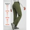 imagebaleaf Womens Waterproof Pants Hiking Snow Fleece Lined Pockets Thermal Warm Insulated Softshell SkiArmy Green