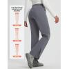 imagebaleaf Womens Waterproof Pants Hiking Snow Fleece Lined Pockets Thermal Warm Insulated Softshell SkiDark Gray