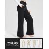 imagebaleaf Womens Winter Pants Fleece Lined Wide Leg Sweatpants with Pockets Warm Yoga Lounge DrawstringBlack