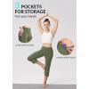 imagebaleaf Womens Yoga Capri Pants High Waist Capri Leggings with Pockets Wide Leg Crop Exercise Workout Summer PantsArmy Green
