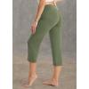 imagebaleaf Womens Yoga Capri Pants High Waist Capri Leggings with Pockets Wide Leg Crop Exercise Workout Summer PantsArmy Green