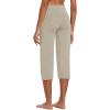 imagebaleaf Womens Yoga Capri Pants High Waist Capri Leggings with Pockets Wide Leg Crop Exercise Workout Summer PantsBrown
