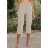 imagebaleaf Womens Yoga Capri Pants High Waist Capri Leggings with Pockets Wide Leg Crop Exercise Workout Summer PantsBrown