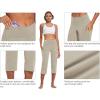 imagebaleaf Womens Yoga Capri Pants High Waist Capri Leggings with Pockets Wide Leg Crop Exercise Workout Summer PantsBrown