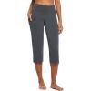 imagebaleaf Womens Yoga Capri Pants High Waist Capri Leggings with Pockets Wide Leg Crop Exercise Workout Summer PantsCharcoal
