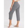 imagebaleaf Womens Yoga Capri Pants High Waist Capri Leggings with Pockets Wide Leg Crop Exercise Workout Summer PantsDark Grey
