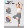 imagebaleaf Womens Yoga Capri Pants High Waist Capri Leggings with Pockets Wide Leg Crop Exercise Workout Summer PantsDark Grey