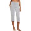 imagebaleaf Womens Yoga Capri Pants High Waist Capri Leggings with Pockets Wide Leg Crop Exercise Workout Summer PantsLight Gray