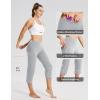 imagebaleaf Womens Yoga Capri Pants High Waist Capri Leggings with Pockets Wide Leg Crop Exercise Workout Summer PantsLight Gray