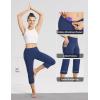 imagebaleaf Womens Yoga Capri Pants High Waist Capri Leggings with Pockets Wide Leg Crop Exercise Workout Summer PantsNavy