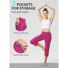 imagebaleaf Womens Yoga Capri Pants High Waist Capri Leggings with Pockets Wide Leg Crop Exercise Workout Summer PantsRosy