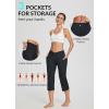 imagebaleaf Womens Yoga Capri Pants High Waist Capri Leggings with Pockets Wide Leg Crop Exercise Workout Summer PantsV Waistblack