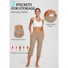 imagebaleaf Womens Yoga Capri Pants High Waist Capri Leggings with Pockets Wide Leg Crop Exercise Workout Summer PantsV Waistcocoa Brown