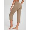 imagebaleaf Womens Yoga Capri Pants High Waist Capri Leggings with Pockets Wide Leg Crop Exercise Workout Summer PantsV Waistcocoa Brown
