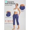 imagebaleaf Womens Yoga Capri Pants High Waist Capri Leggings with Pockets Wide Leg Crop Exercise Workout Summer PantsV Waistnavy Blue