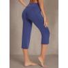 imagebaleaf Womens Yoga Capri Pants High Waist Capri Leggings with Pockets Wide Leg Crop Exercise Workout Summer PantsV Waistnavy Blue
