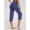 imagebaleaf Womens Yoga Capri Pants High Waist Capri Leggings with Pockets Wide Leg Crop Exercise Workout Summer PantsV Waistnavy Blue