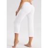 imagebaleaf Womens Yoga Capri Pants High Waist Capri Leggings with Pockets Wide Leg Crop Exercise Workout Summer PantsWhite
