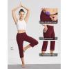imagebaleaf Womens Yoga Capri Pants High Waist Capri Leggings with Pockets Wide Leg Crop Exercise Workout Summer PantsWine Red