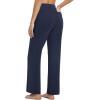 imagebaleaf Womens Yoga Dress Pants High Waist Travel Wide Leg with Pockets Stretch Casual Work SweatpantsNavy Blue