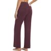 imagebaleaf Womens Yoga Dress Pants High Waist Travel Wide Leg with Pockets Stretch Casual Work SweatpantsWine Red