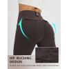 imagebaleaf Womens Yoga Pants with 4 Cargo Pockets Scrunch Workout Flare Leggings High Waist Casual Gym Bell BottomDark Brown