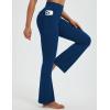 imagebaleaf Womens Yoga Pants with 4 Cargo Pockets Scrunch Workout Flare Leggings High Waist Casual Gym Bell BottomNavy Blue