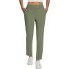 imagebaleaf Womens Business Casual Pants Stretch Travel Pants On Airport with Zipper Pockets Dressy Slacks Golf Work Pull onArmy Green