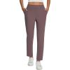 imagebaleaf Womens Business Casual Pants Stretch Travel Pants On Airport with Zipper Pockets Dressy Slacks Golf Work Pull onTrip Brown