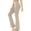 imagebaleaf Womens Cotton Flare Yoga Pants High Waisted Bootcut Bell Bottom Leggings Dressy Work Office TrousersKhaki