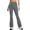 imagebaleaf Womens Flare Yoga Pants Fold Over Flared Leggings with Pockets Tummy Control Bootcut PantsDark Grey