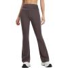 imagebaleaf Womens Flare Yoga Pants Fold Over Flared Leggings with Pockets Tummy Control Bootcut PantsSeal Brown