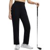 imagebaleaf Womens Fleece Lined Pants Golf Winter Pockets High Waisted Thermal Cold Travel WorkBlack
