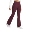 imagebaleaf Womens Fleece Lined Pants Water Resistant Winter Thermal Warm Flare Leggings Bell Bottom Yoga Pants with PocketsWine Red