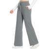 imagebaleaf Womens Winter Pants Fleece Lined Wide Leg Sweatpants with Pockets Warm Yoga Lounge DrawstringGrey