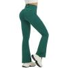imagebaleaf Womens Yoga Pants with 4 Cargo Pockets Scrunch Workout Flare Leggings High Waist Casual Gym Bell BottomDark Green