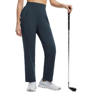 imagebaleaf Womens Fleece Lined Pants Golf Winter Pockets High Waisted Thermal Cold Travel WorkDark Gray