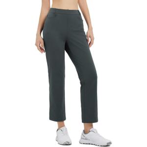 imagebaleaf Womens Golf Pant Winter Fleece Lined Pants with Belt Loops Pockets Travel Work CasualIdark Grey