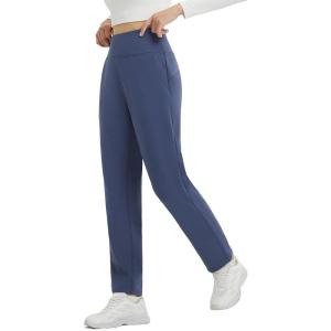 imagebeleaf Womens Fleece Lined Pants Winter Warm Thermal Water Resistant High Waisted Travel Pants Thick Pants Work Golf CasualNavy Blue