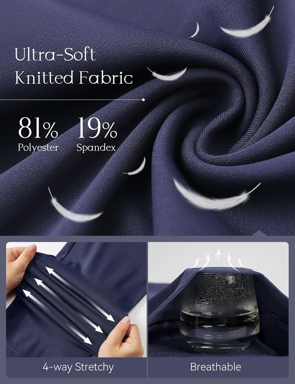 imagebaleaf 30 Mens Golf Joggers Pants Stretch Lightweight Quick Dry Slim Fit Casual Work Dress Sweatpants Zip PocketsBlue