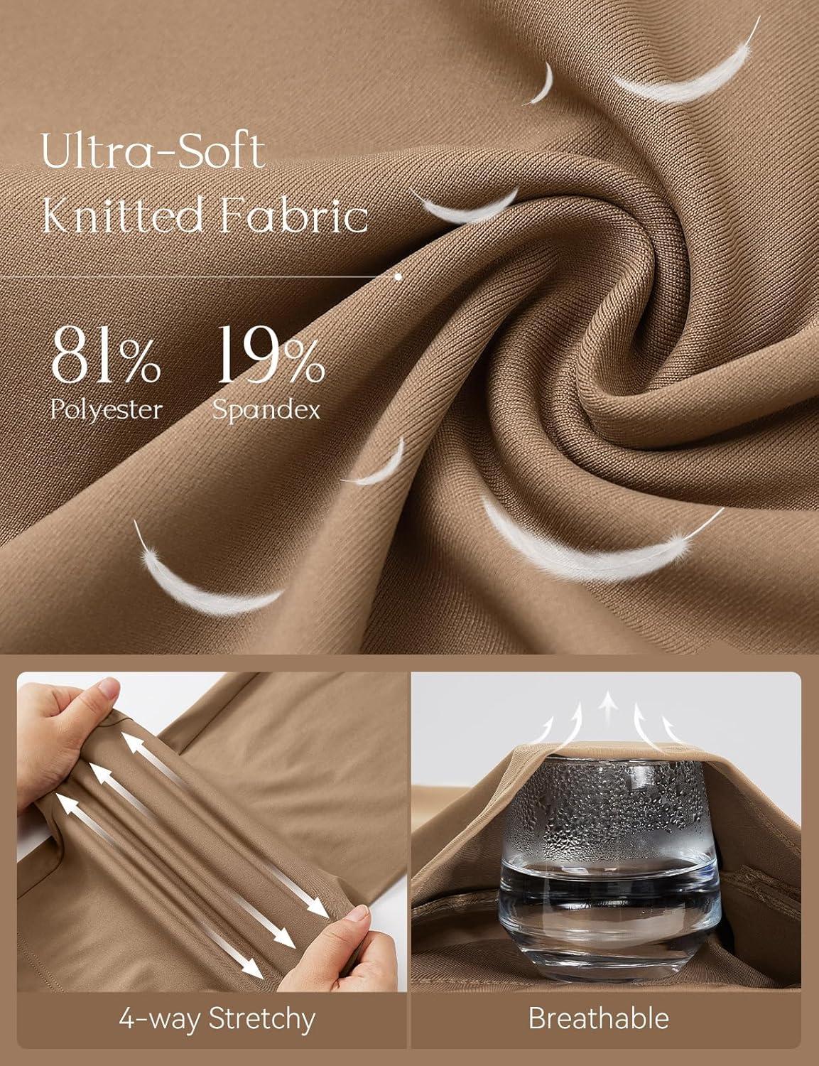 imagebaleaf 30 Mens Golf Joggers Pants Stretch Lightweight Quick Dry Slim Fit Casual Work Dress Sweatpants Zip PocketsBrown