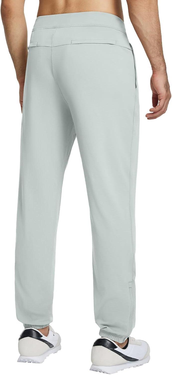imagebaleaf 30 Mens Golf Joggers Pants Stretch Lightweight Quick Dry Slim Fit Casual Work Dress Sweatpants Zip PocketsGrey
