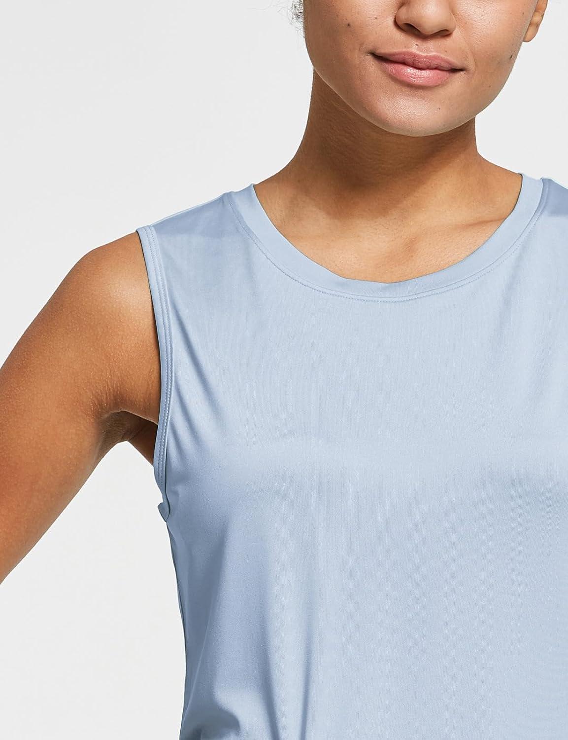 imagebaleaf Workout Tank Tops for Women Sleeveless Running Athletic Loose Fit Yoga Tops Active Shirts Sports Gym ExerciseLight Blue