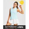 imagebaleaf Womens Golf Shirts Tank Tops Sleeveless Tennis Polo Racerback with Collar Athletic Tanks Quick DryRacerbacksky Light Blue